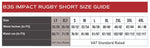 Impact Rugby Short size guide