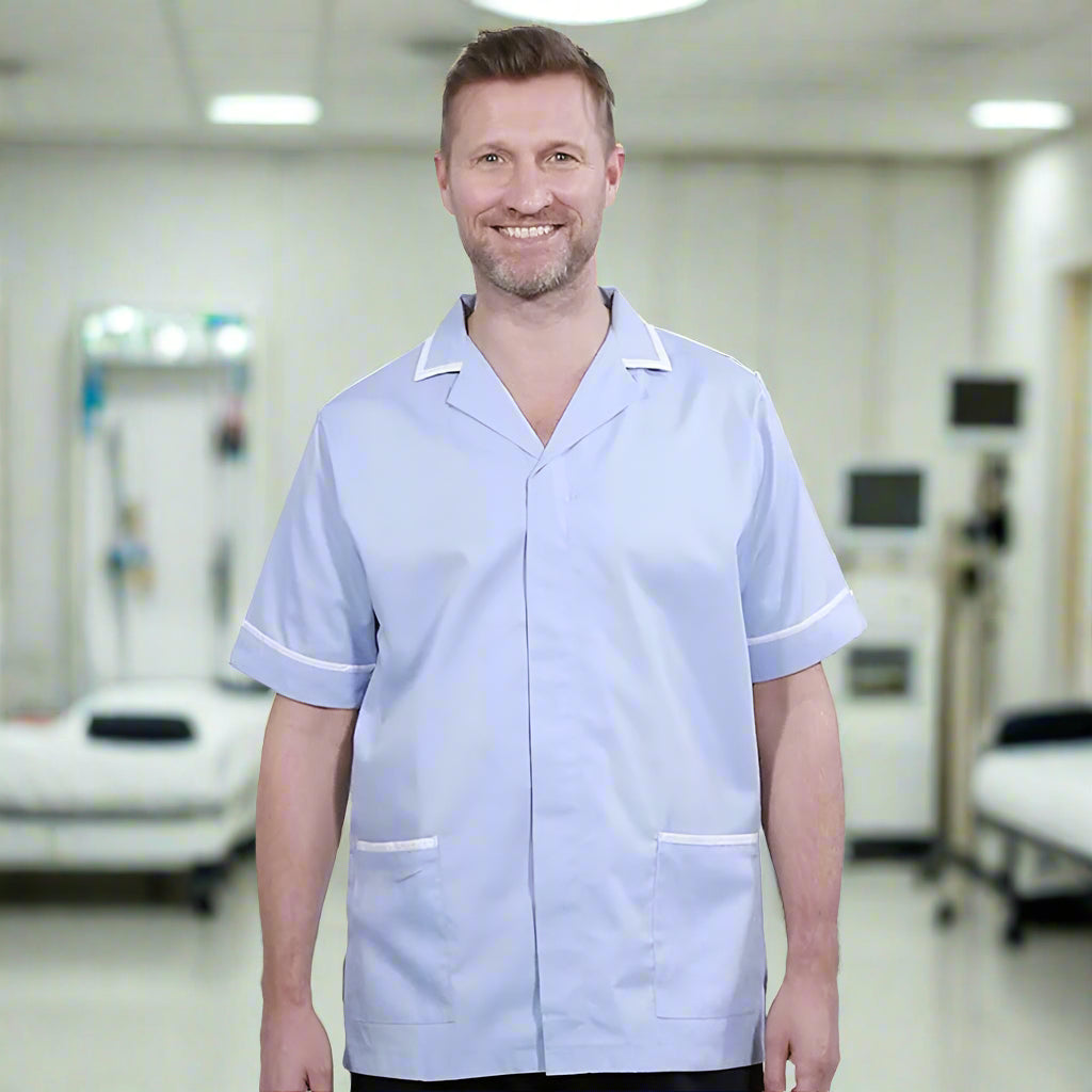 model wearing 8500 Darwin Male Tunic