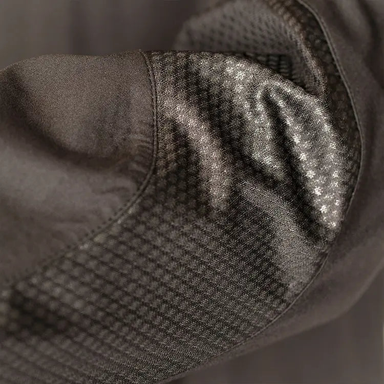Close-up shot of model wearing Edge Pro Contact Top