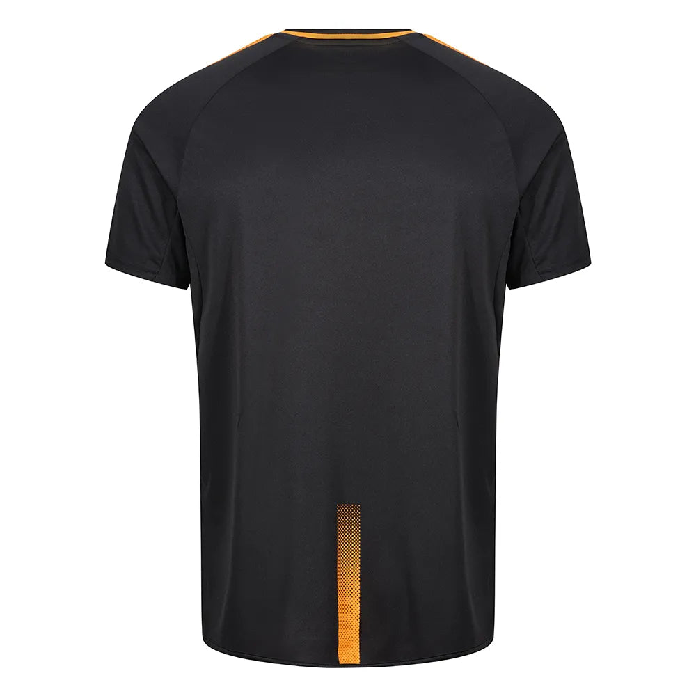 back view of Edge Pro Training Tee black / amber