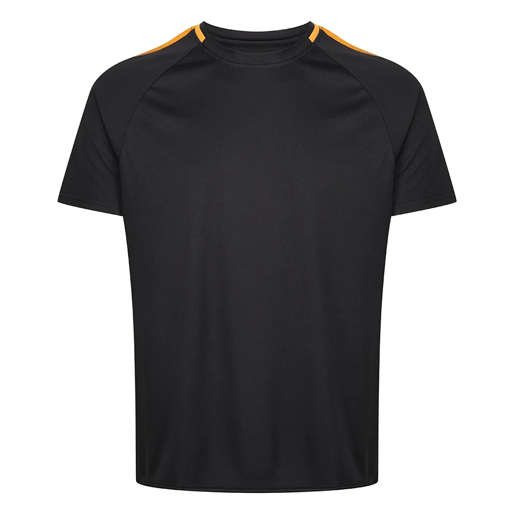 front view of Edge Pro Training Tee black / amber