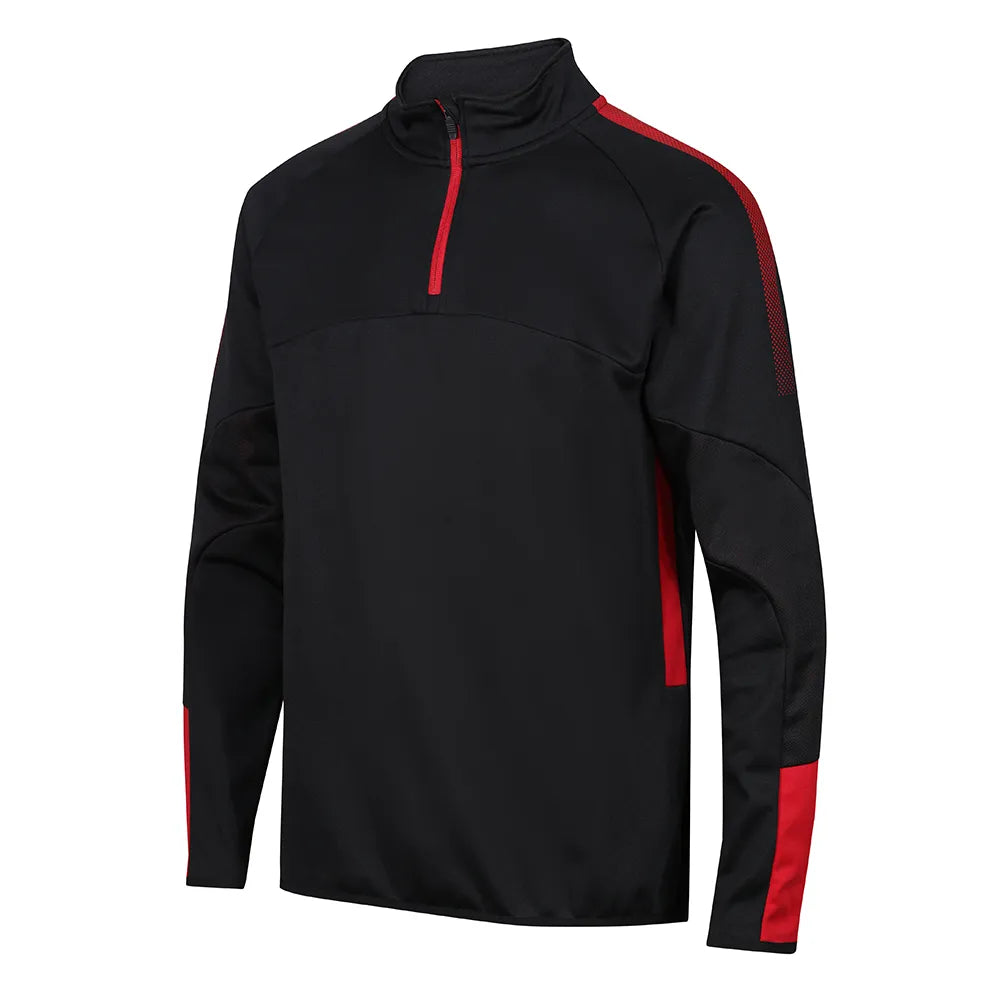 front side view of Edge Pro Mid-Layer black red