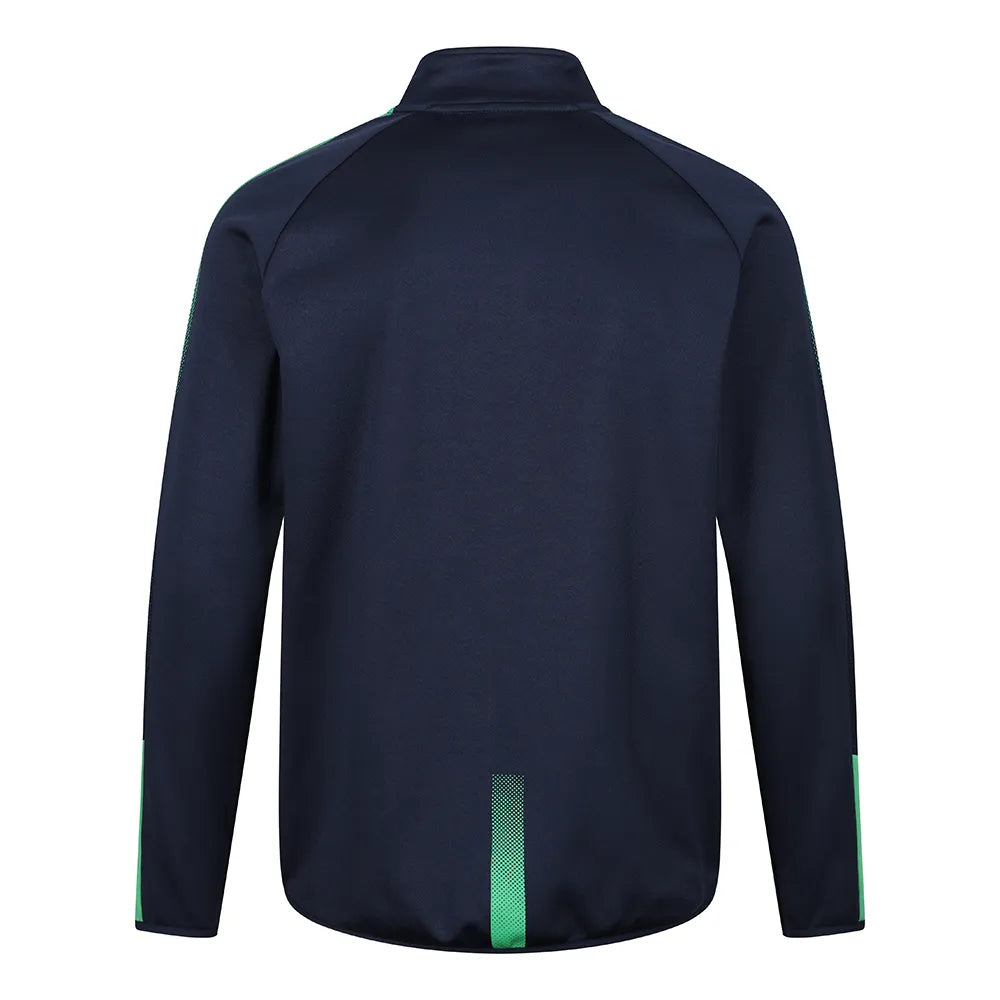 back view of Edge Pro Mid-Layer navy emerald