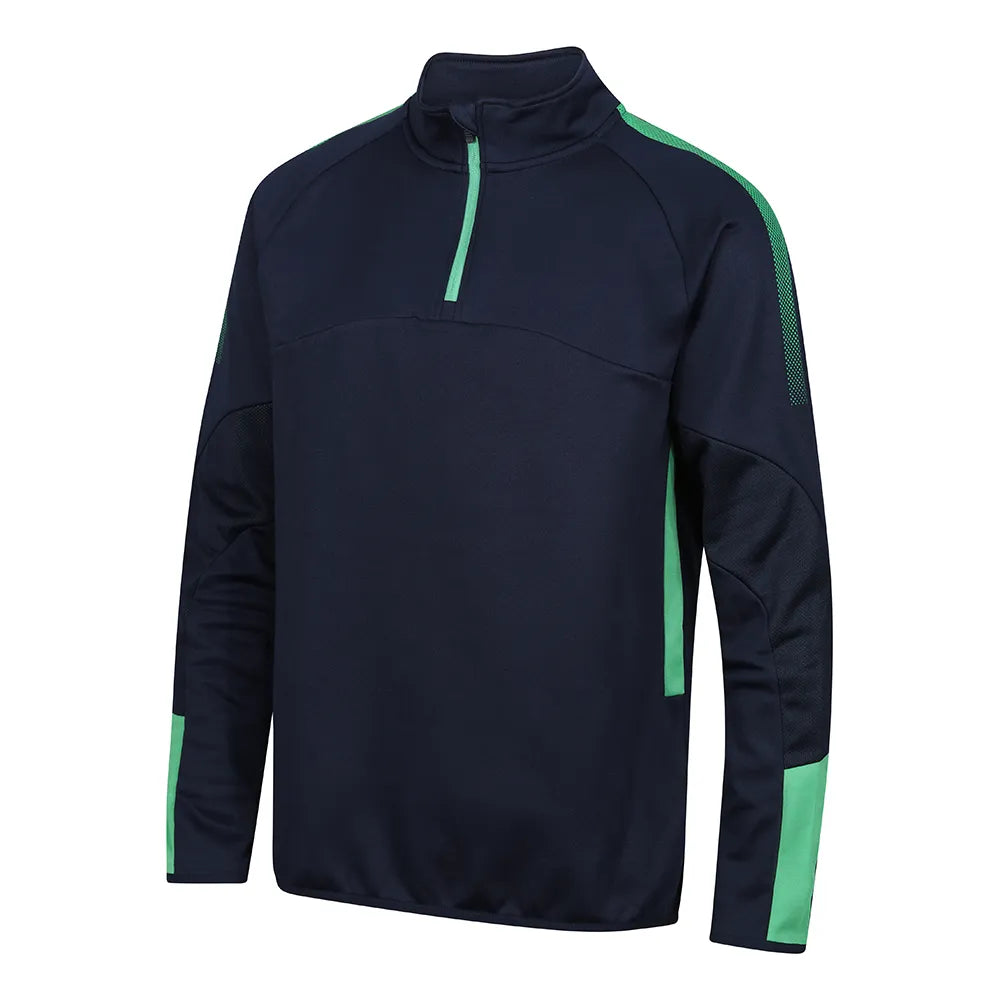 front side view of Edge Pro Mid-Layer navy emerald
