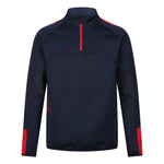 front view of Edge Pro Mid-Layer navy red