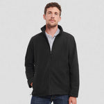 model wearing Russell Outdoor Fleece Jacket in black