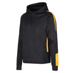 front side view of Edge Pro Poly Hoodie black/amber