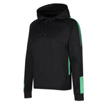 front view of Edge Pro Poly Hoodie black / emerald