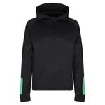 front view of Edge Pro Poly Hoodie black / emerald