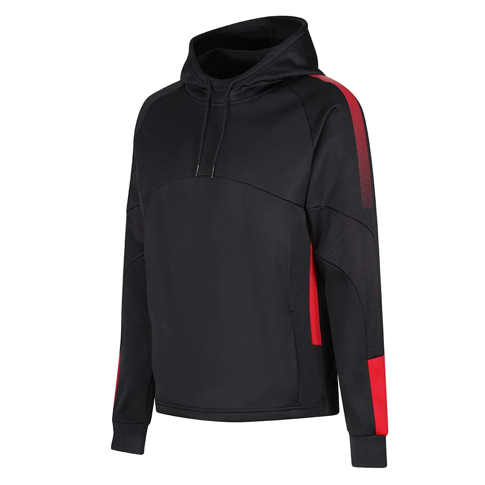 front view of Edge Pro Poly Hoodie black / red