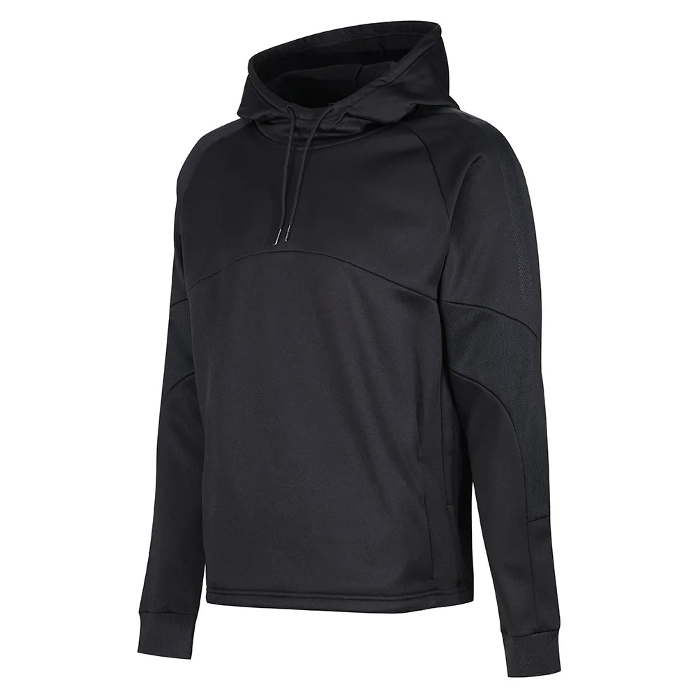 front side view of Edge Pro Poly Hoodie black