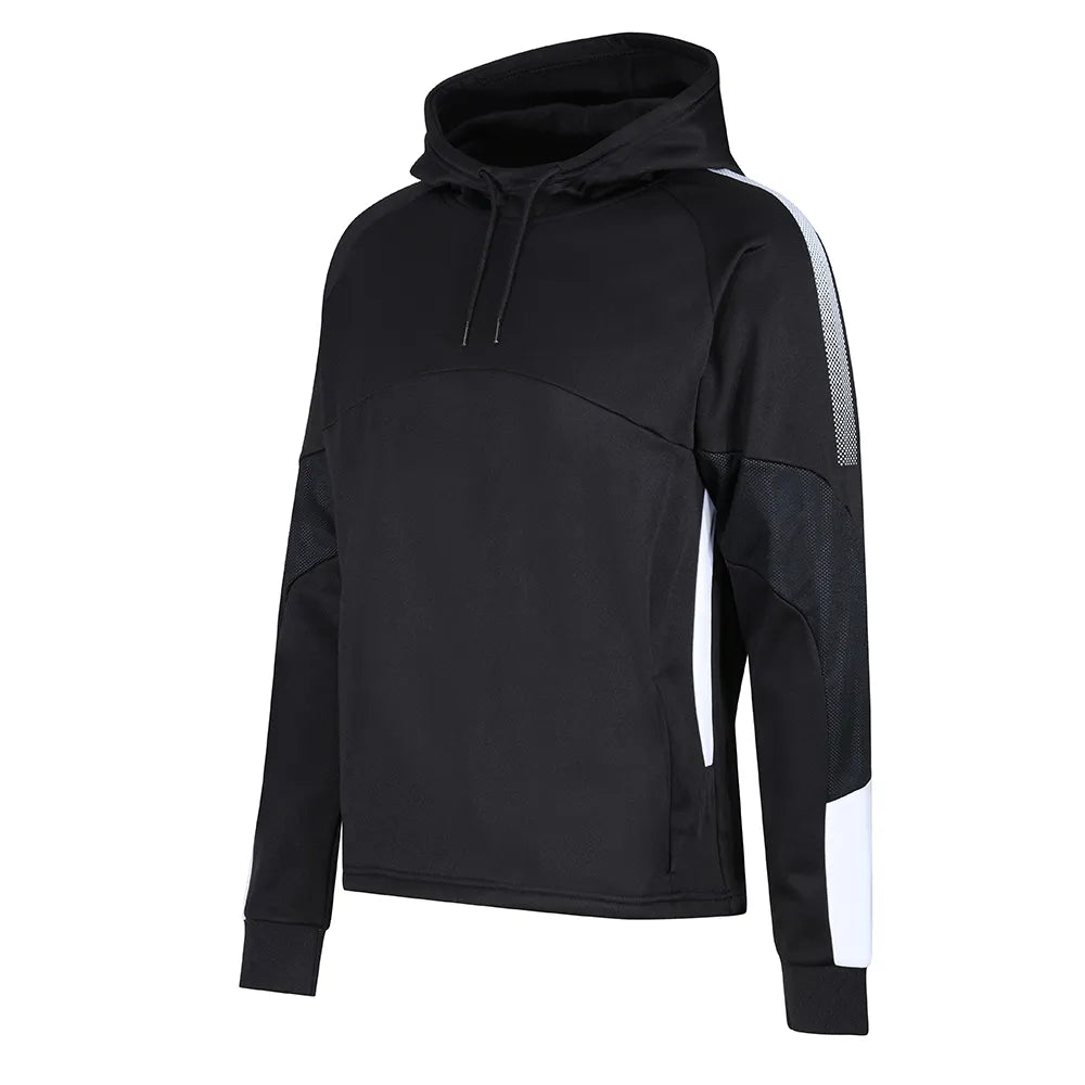 front side view of Edge Pro Poly Hoodie black / white