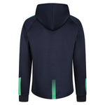 back view of Edge Pro Poly Hoodie navy / emerald