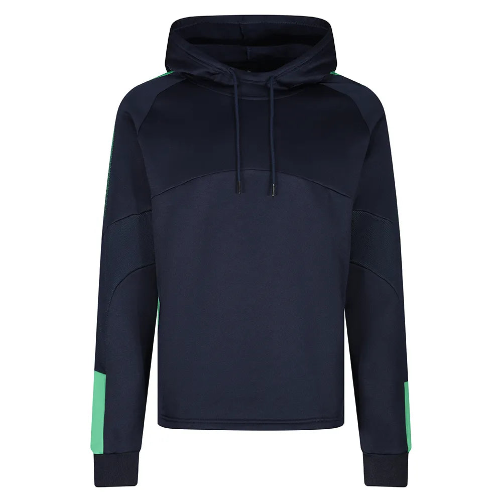 front view of Edge Pro Poly Hoodie navy / emerald