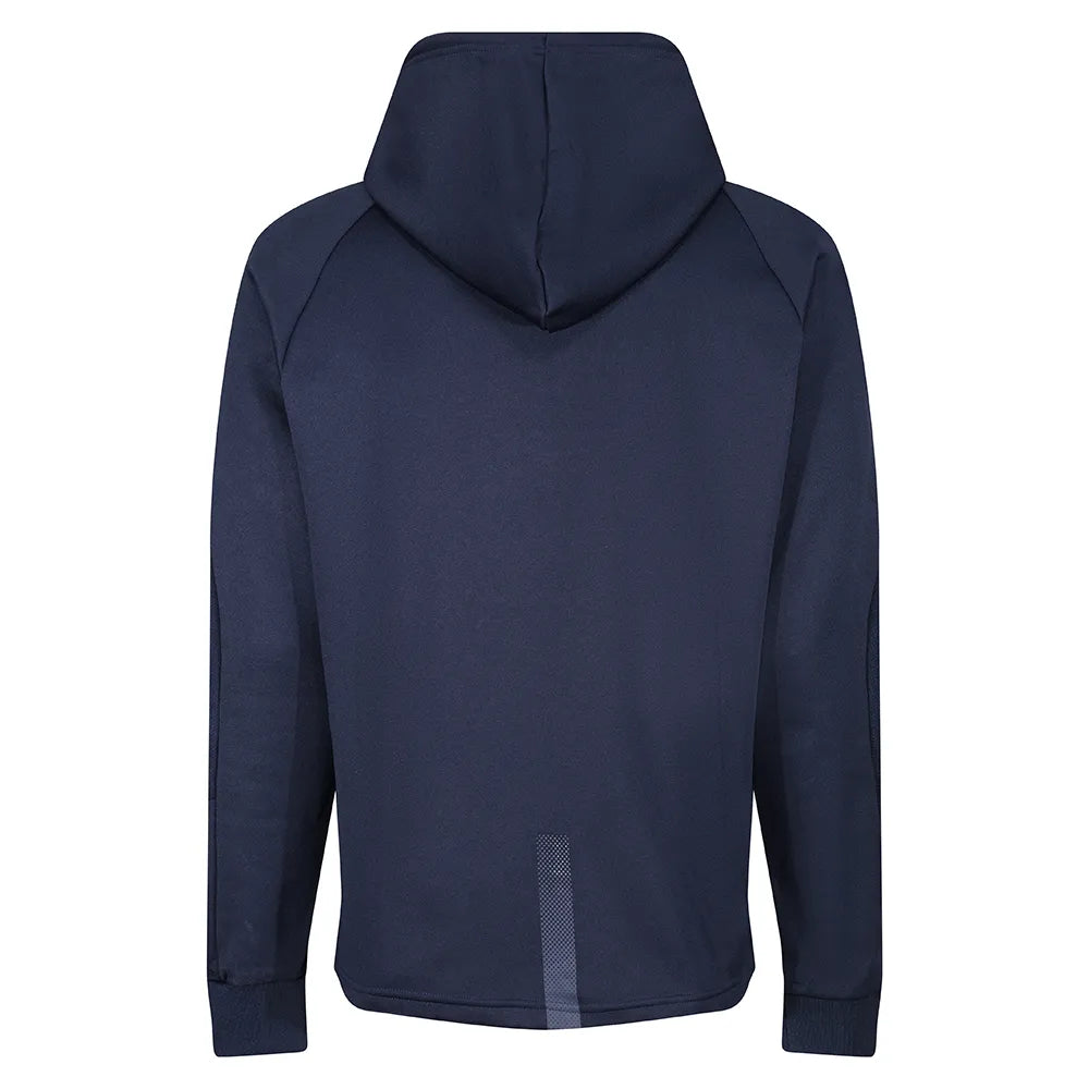 back view of Edge Pro Poly Hoodie navy