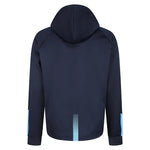 back view of Edge Pro Poly Hoodie navy /sky