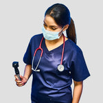 Model wearing the Orn 8800 Scrub Top