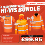 Portwest Hi Vis Bundle Deal. 4 polos, 3 hoodies, 1 bomber jacket for £99.95