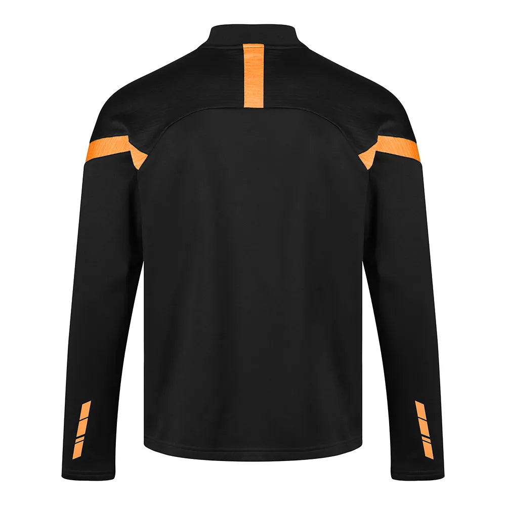 back view of Kinetic Sports Midlayer Black amber