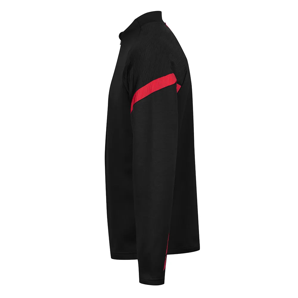 side view of Kinetic Sports Midlayer Black red
