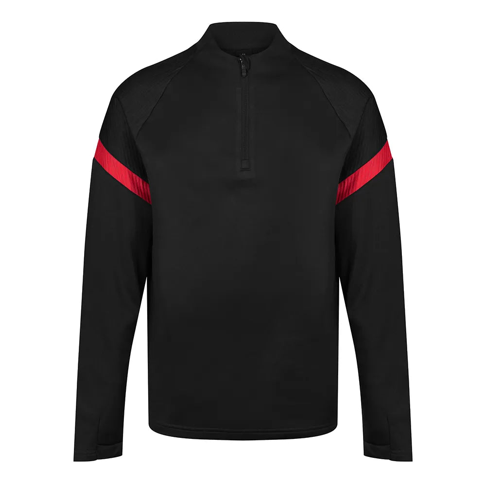 front view of Kinetic Sports Midlayer Black red
