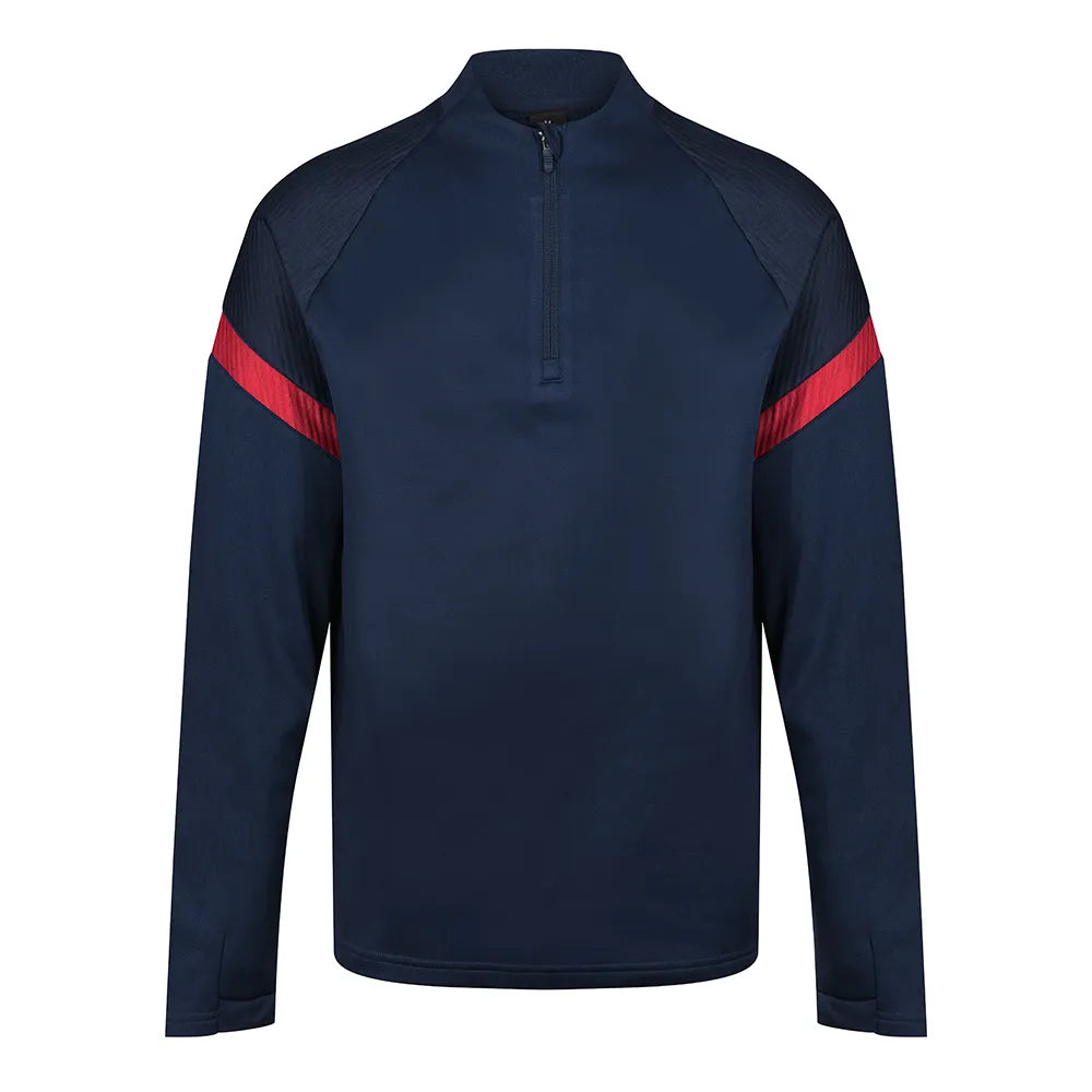front view of Kinetic Sports Midlayer Navy red