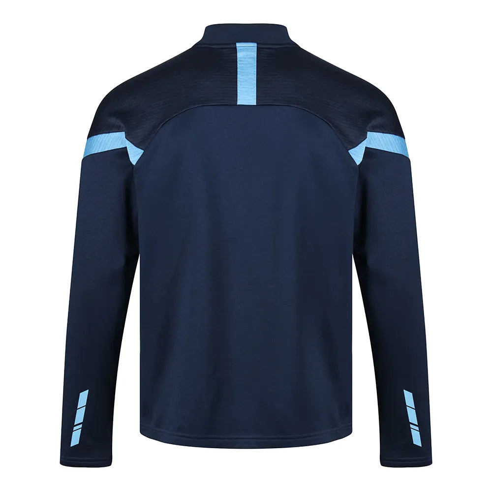 back view of Kinetic Sports Midlayer Navy sky