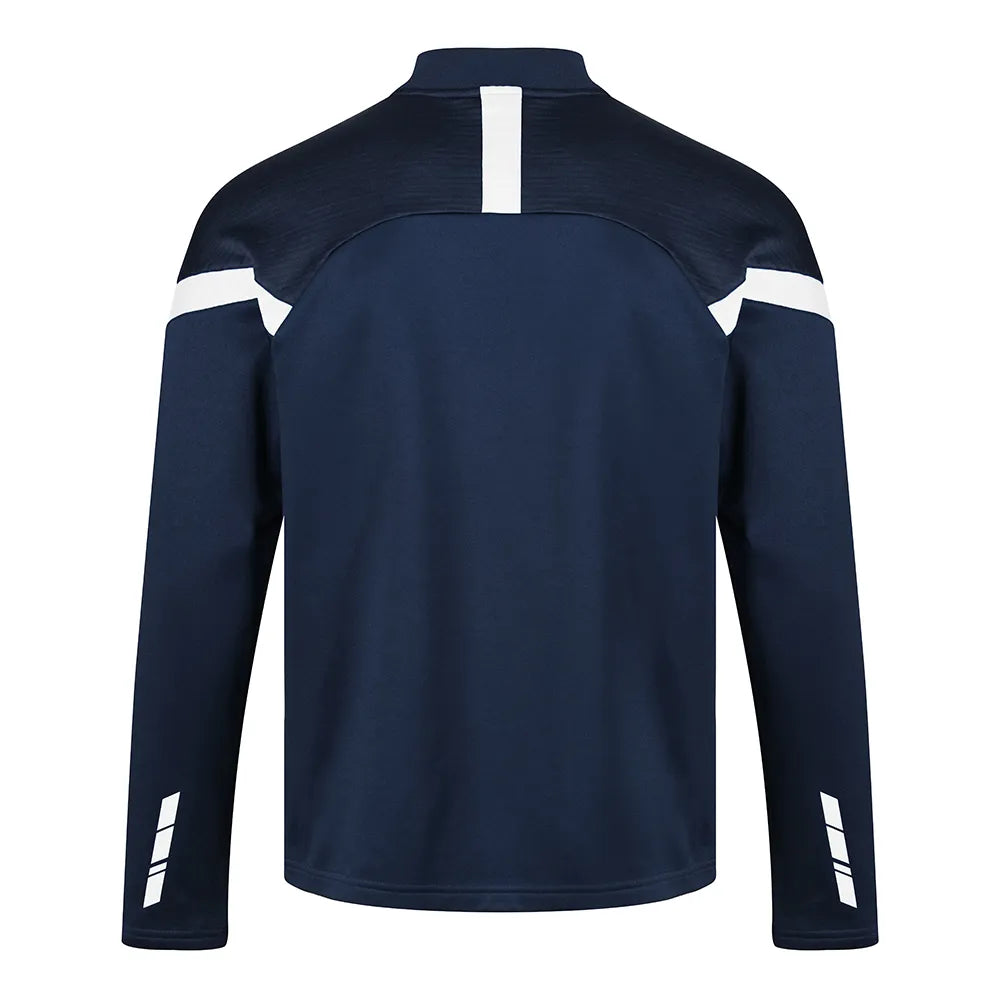 back view of Kinetic Sports Midlayer Navy white
