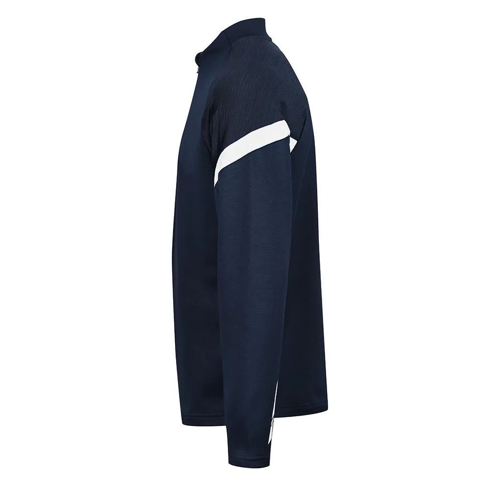 side view of Kinetic Sports Midlayer Navy white
