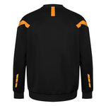 back view of Kinetic Sports Crew Neck Tech Top Black amber