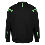 back view of Kinetic Sports Crew Neck Tech Top Black emerald