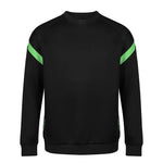front view of Kinetic Sports Crew Neck Tech Top Black emerald
