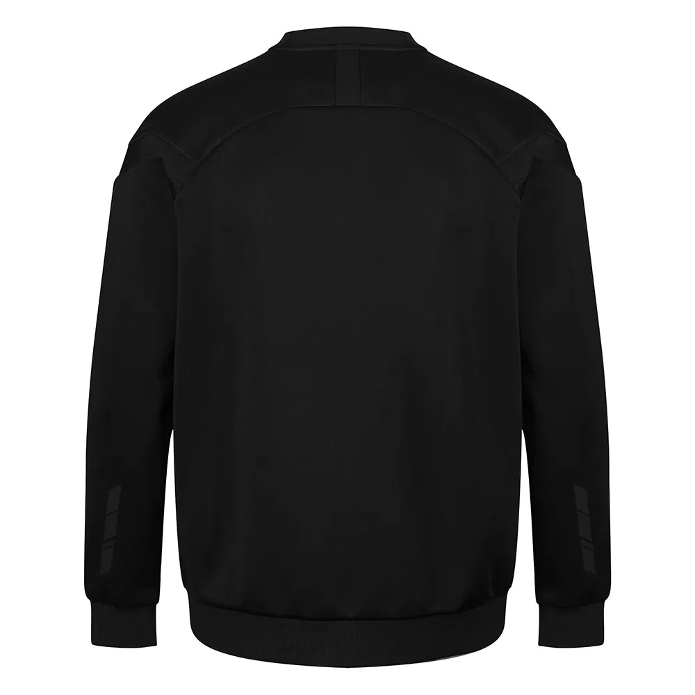 back view of Kinetic Sports Crew Neck Tech Top Black