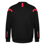 back view of Kinetic Sports Crew Neck Tech Top Black red