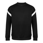 front view of Kinetic Sports Crew Neck Tech Top Black white