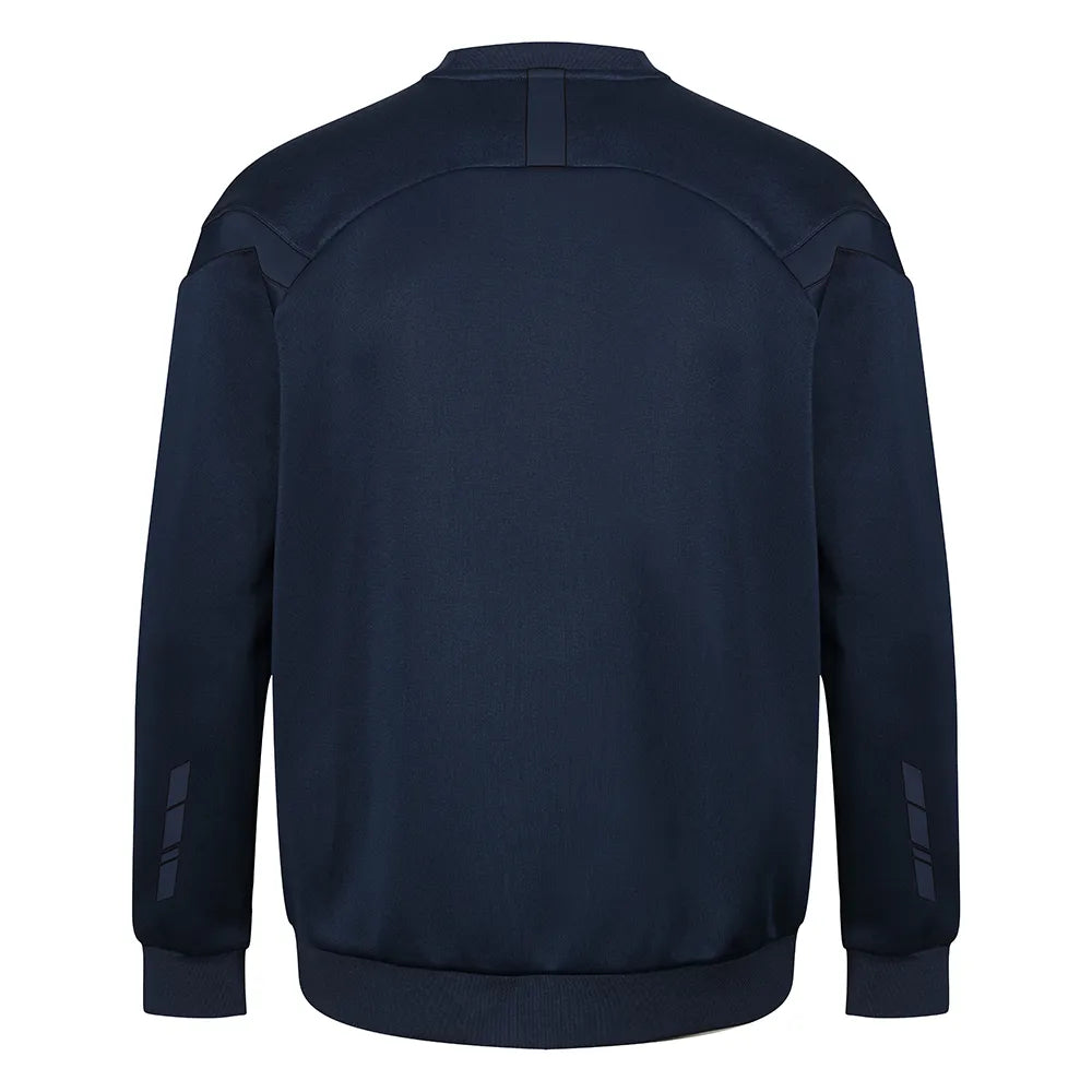 back view of Kinetic Sports Crew Neck Tech Top Navy