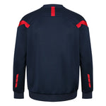 back view of Kinetic Sports Crew Neck Tech Top Navy red
