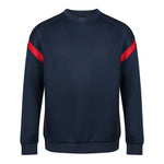front view of Kinetic Sports Crew Neck Tech Top Navy red