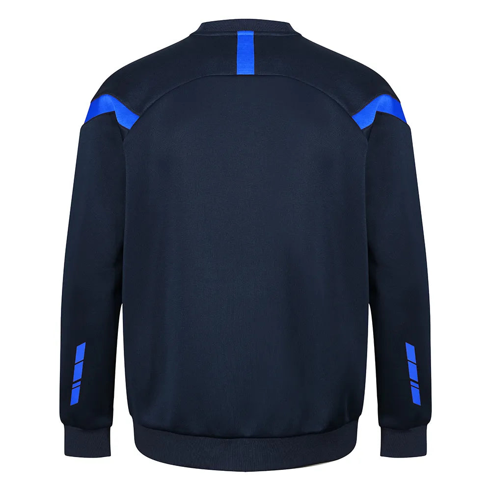 back view of Kinetic Sports Crew Neck Tech Top Navy royal