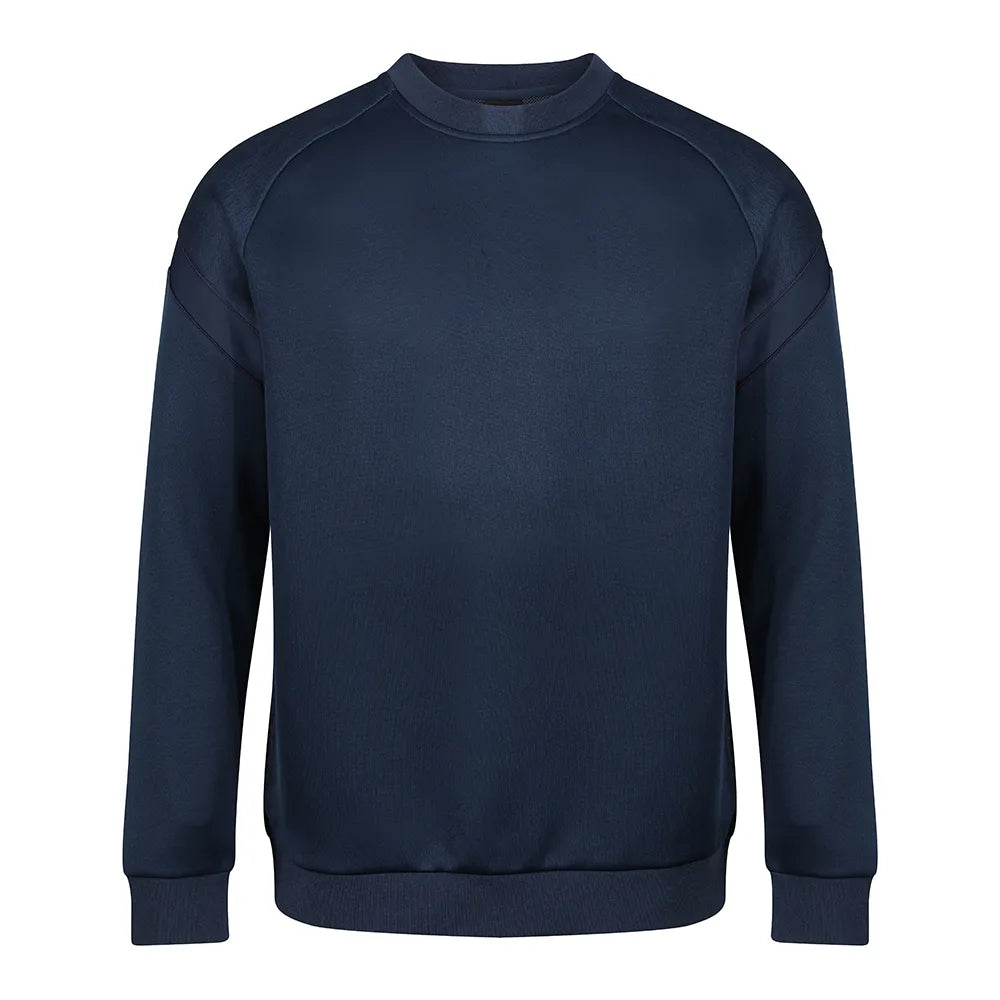 front view of Kinetic Sports Crew Neck Tech Top Navy