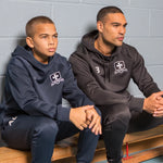 models wearing Kinetic Sports Hoodie Black and navy