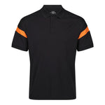front view of Kinetic Sports Tech Polo Black amber