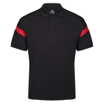 front view of Kinetic Sports Tech Polo Black red