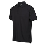 front side view of Kinetic Sports Tech Polo Black
