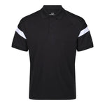 front view of Kinetic Sports Tech Polo Black white