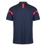 back view of  Kinetic Sports Tech Polo Navy red