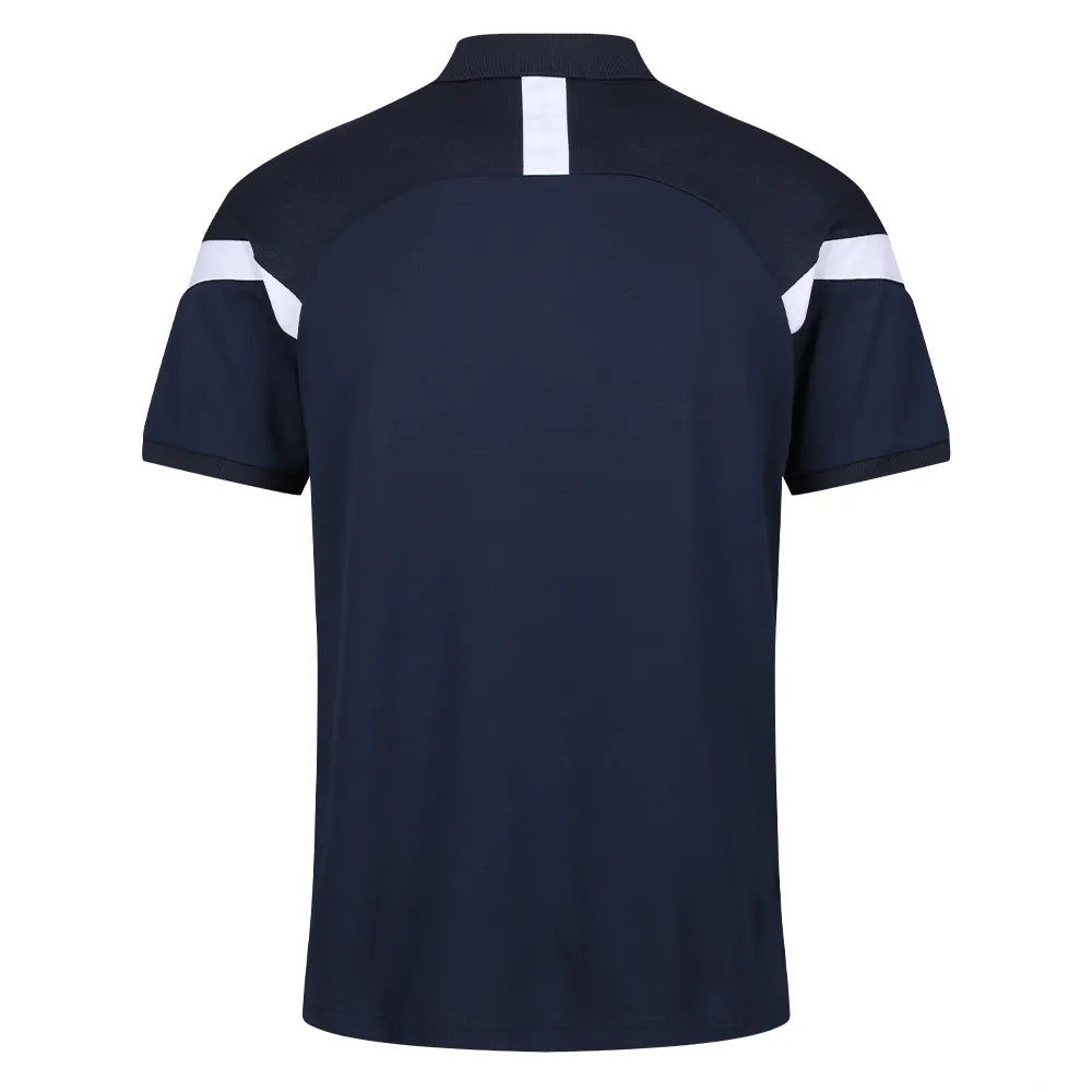 Back view of Kinetic Sports Tech Polo Navy white