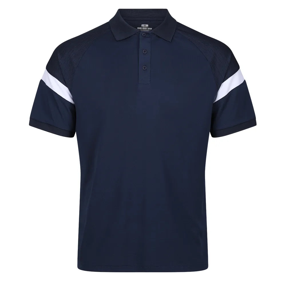 front view of Kinetic Sports Tech Polo Navy white