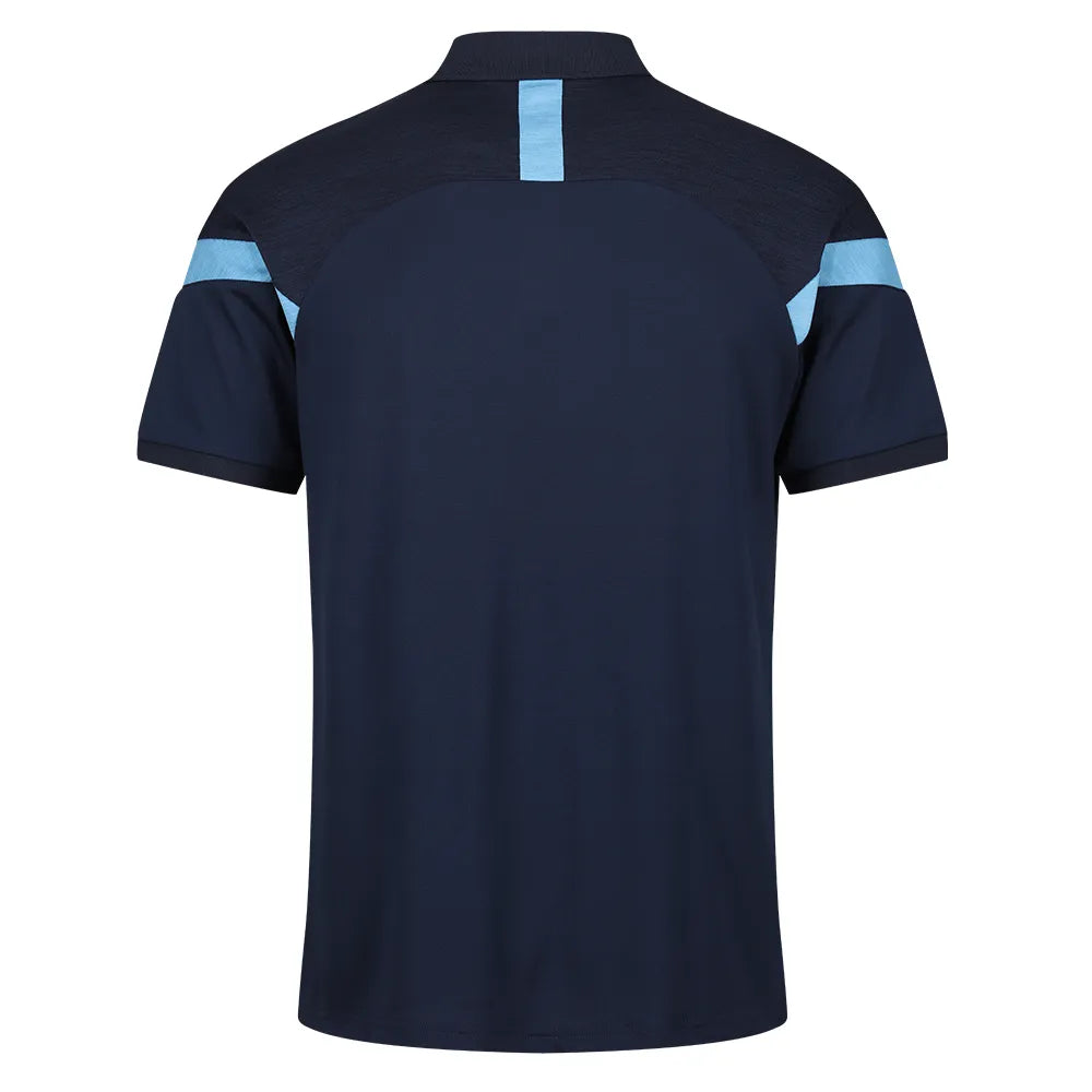 back view of Kinetic Sports Tech Polo Navy sky