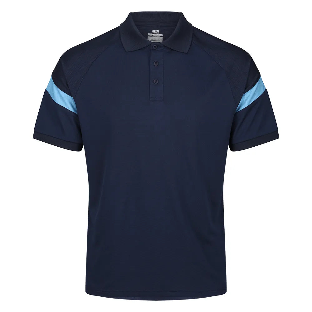 front view of Kinetic Sports Tech Polo Navy sky